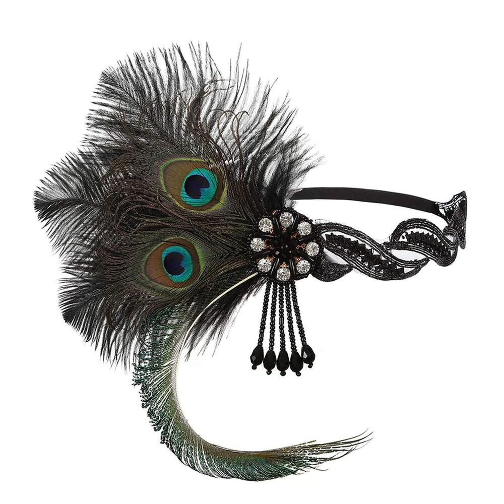 4597 Art Deco 1920s Flapper Feather Headpiece Roaring 20s Great Gatsby